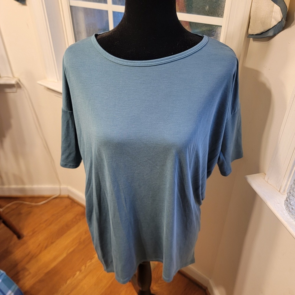 LULAROE Round Neck Short Sleeve Blue Casual Basic T-Shirt Women's Size XXS